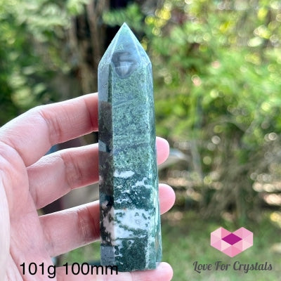 Moss Agate Tower Point 101G 100Mm Crystal Points