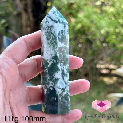 Moss Agate Tower Point 111G 100Mm Crystal Points