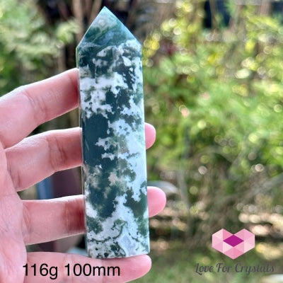 Moss Agate Tower Point 116G 100Mm Crystal Points