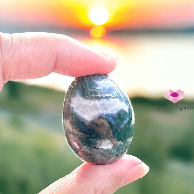 Moss Agate Tumbled Pebbles (30Mm) Per Piece (Money Grows) Stone Crystals