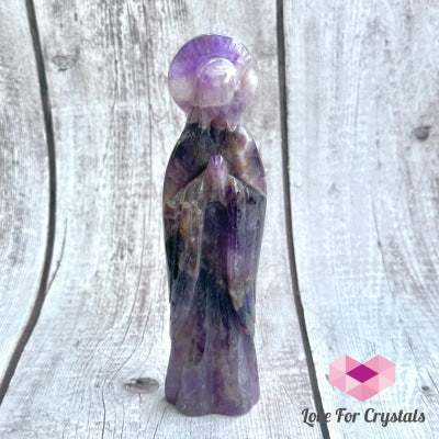 Mother Mary Carved Amethyst Crystal Carving