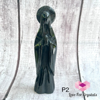 Mother Mary Carved Black Obsidian Photo 2 (Nett Price) Crystal Carving