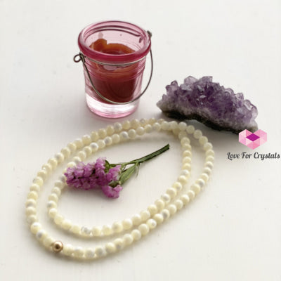 Mother Pearl 15 Long Necklace With 14K Gold Filled Bead Pendants & Necklaces