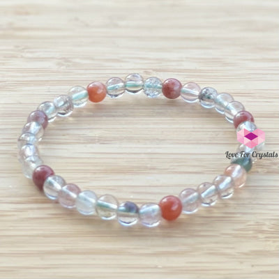 Multi-Coloured Rutilated Quartz (6Mm) Bracelet