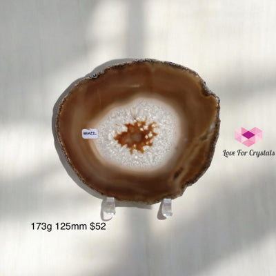 Natural Brazilian Agate Slices (Brazil) with stand 173g 125mm Agate