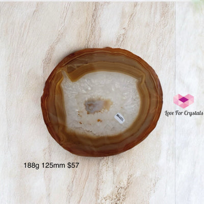 Natural Brazilian Agate Slices (Brazil) with stand 188g 125mm Agate
