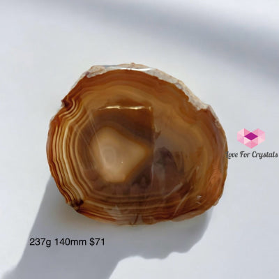 Natural Brazilian Agate Slices (Brazil) with stand 237g 140mm Agate