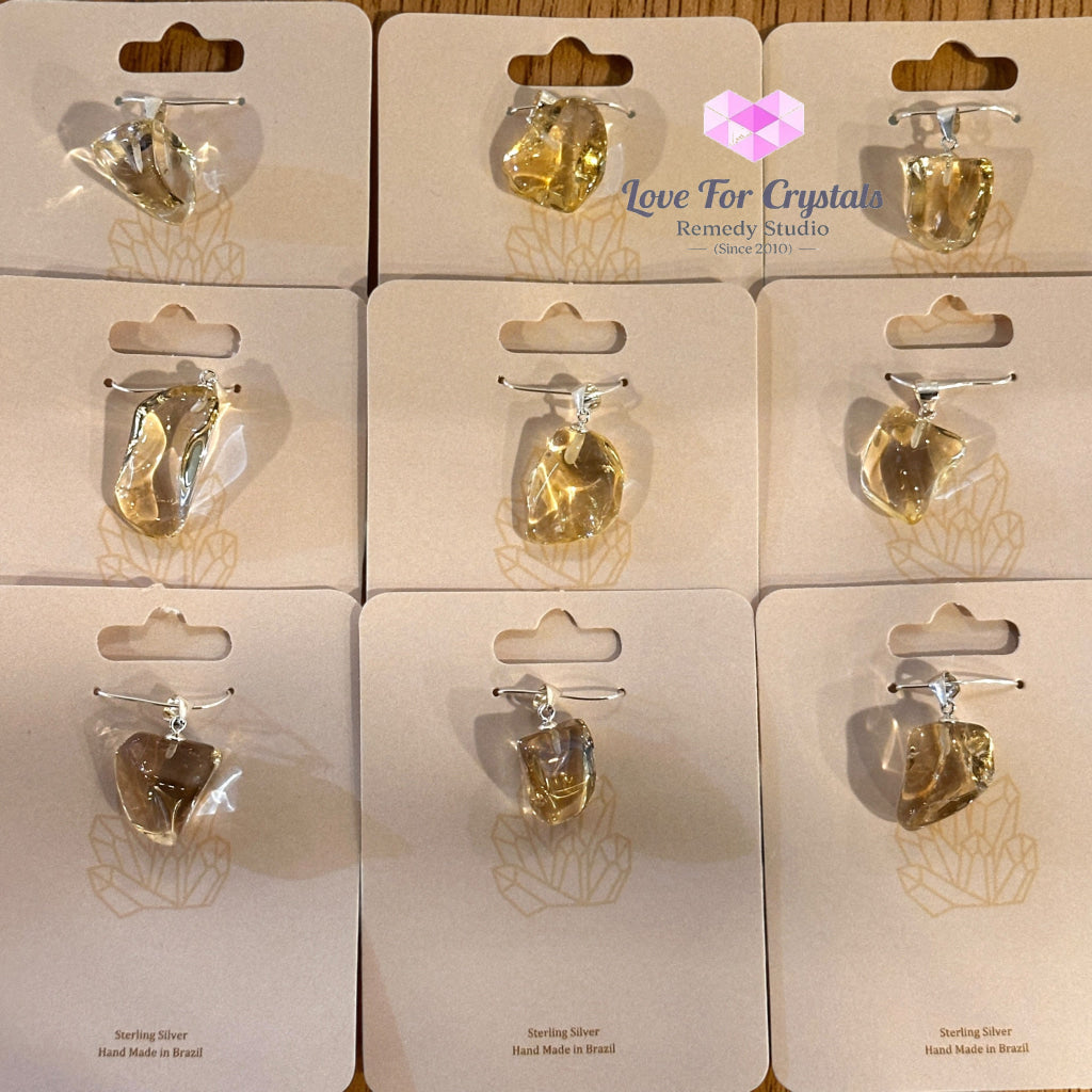 Natural Citrine Pendant (925 Silver)Money Flow Citrine