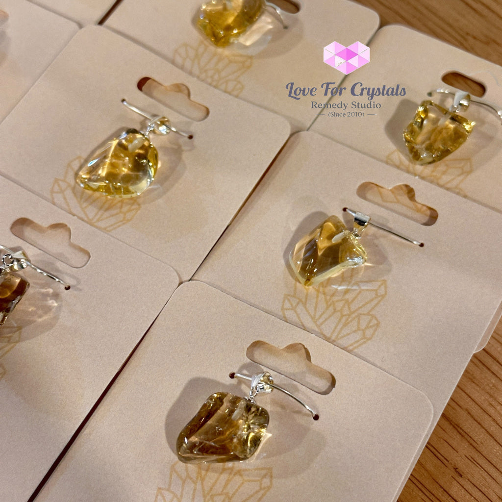 Natural Citrine Pendant (925 Silver)Money Flow Citrine