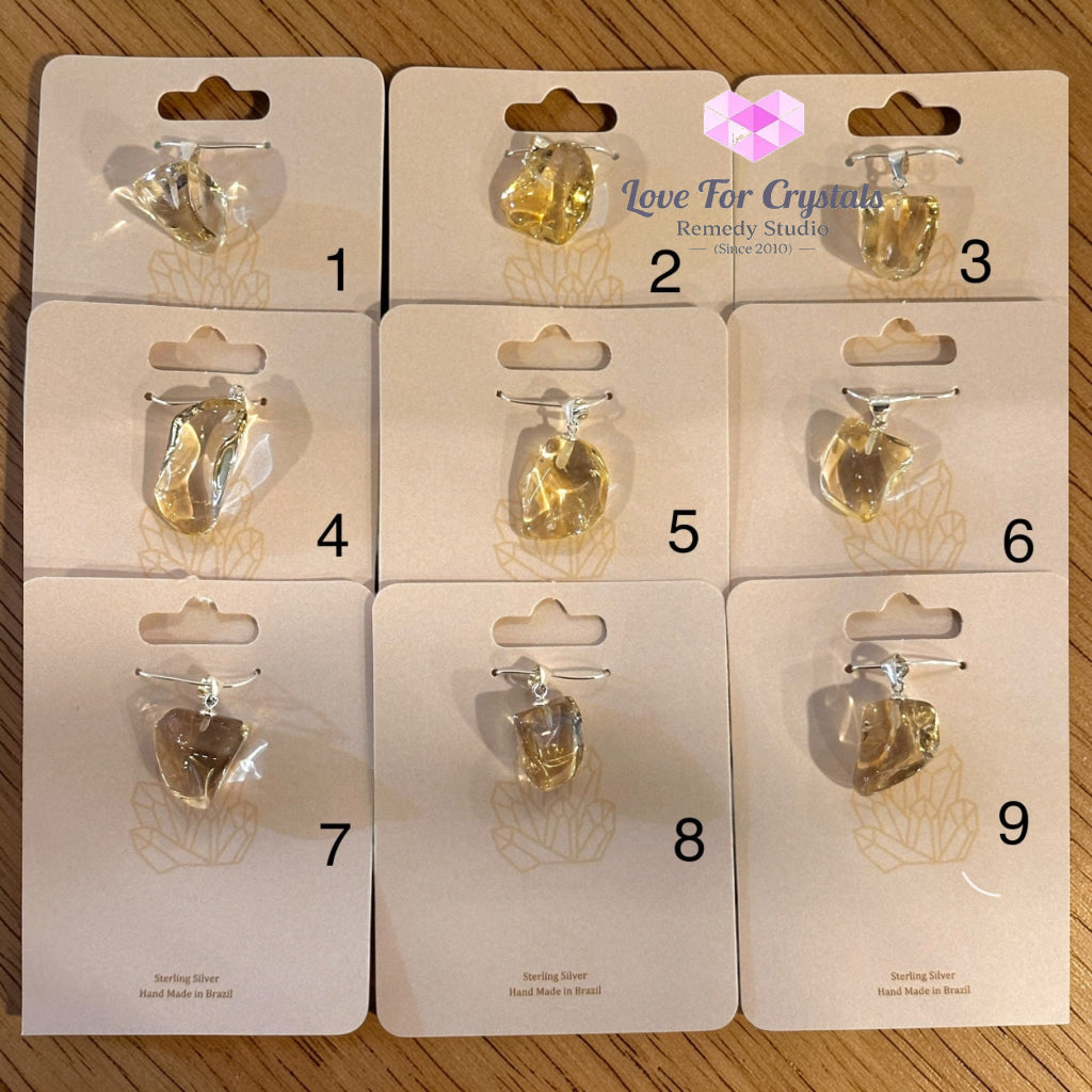 Natural Citrine Pendant (925 Silver)Money Flow Citrine