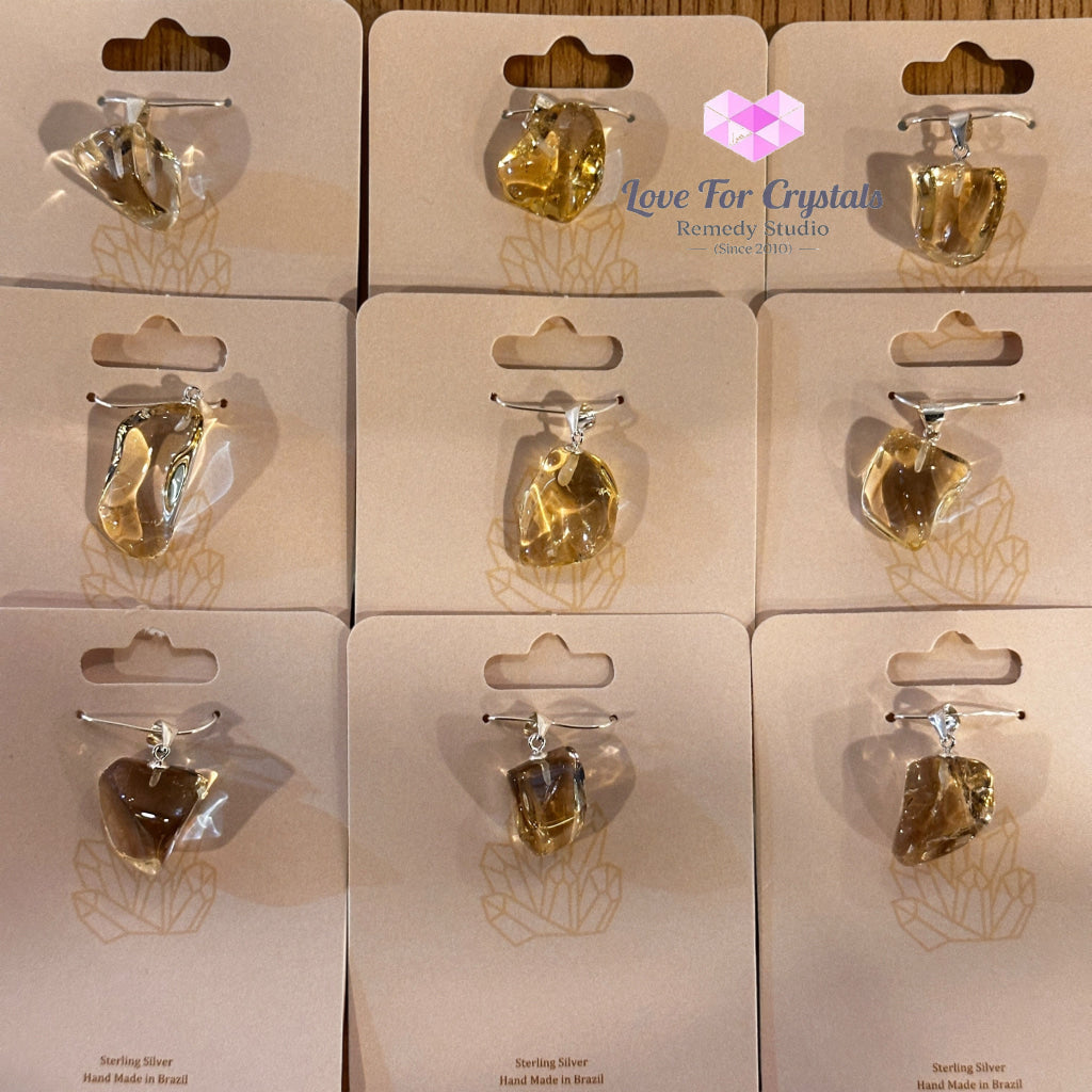 Natural Citrine Pendant (925 Silver)Money Flow Citrine