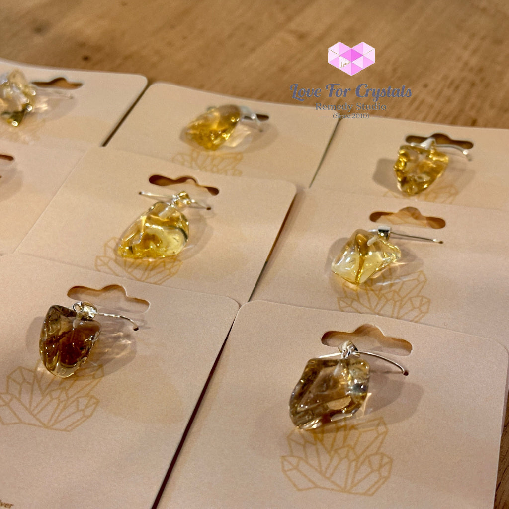 Natural Citrine Pendant (925 Silver)Money Flow Citrine