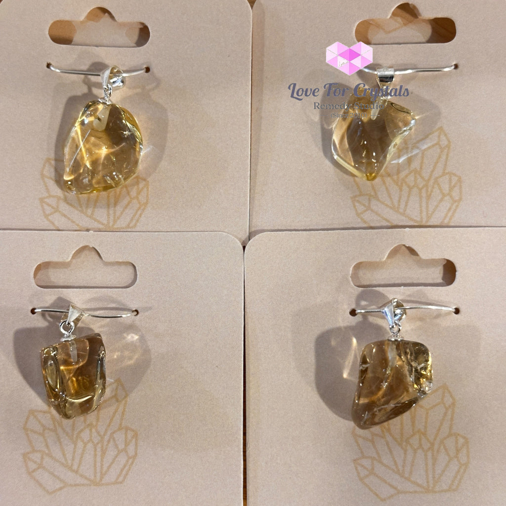 Natural Citrine Pendant (925 Silver)Money Flow Citrine