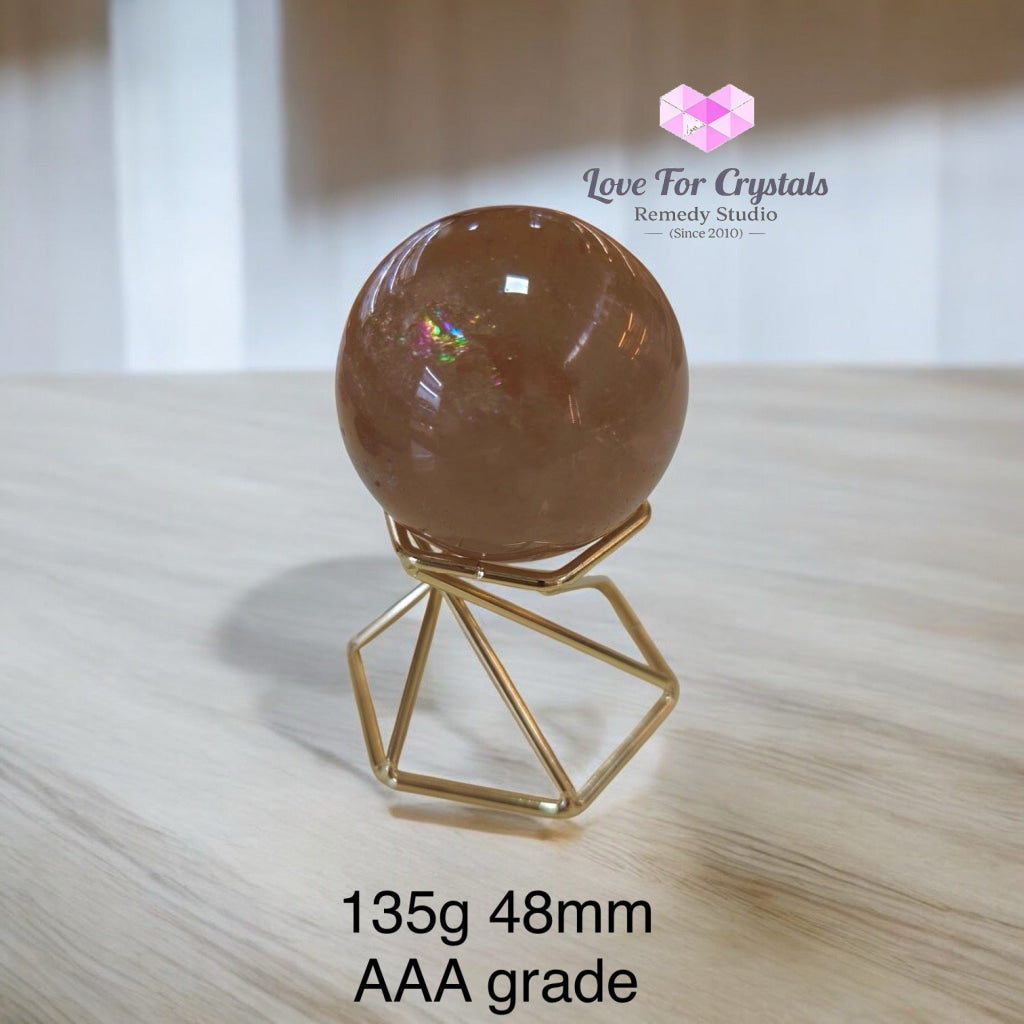 Natural Citrine Sphere (AAA & AA grade) Brazil (100% natural untreated undyed) Pre-coded & Activated 135g 48mm AAA