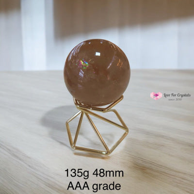 Natural Citrine Sphere (AAA & AA grade) Brazil (100% natural untreated undyed) Pre-coded & Activated 135g 48mm AAA