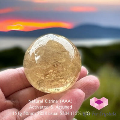 Natural Citrine Sphere (Aaa & Aa Grade) Brazil 151G 50Mm Aaa Crystal Spheres