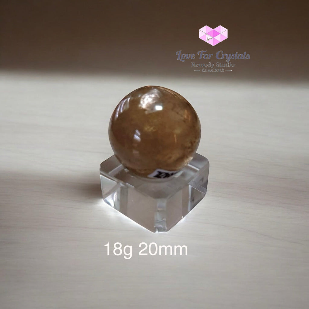 Natural Citrine Sphere (AAAAA grade) Brazil (Pre-coded & activated) natural undyed unheated 18g 20mm Crystal spheres