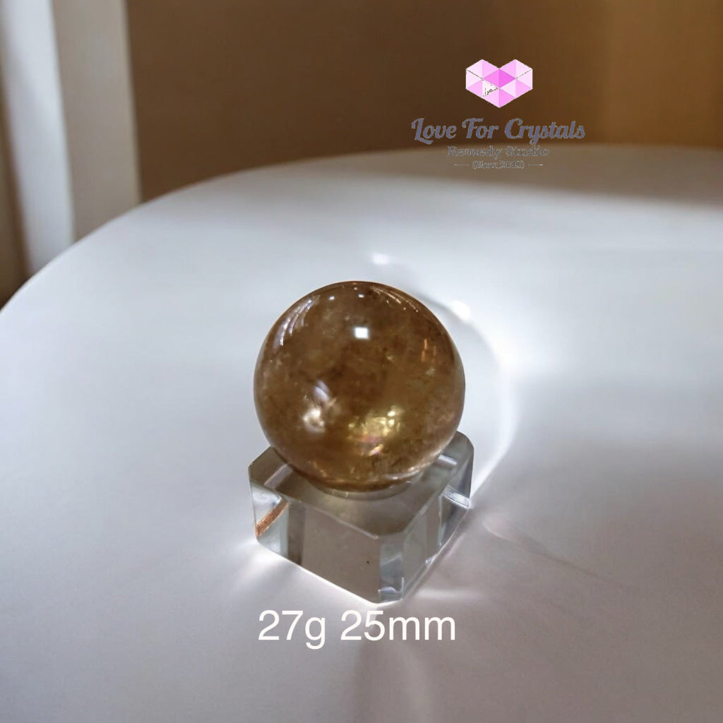 Natural Citrine Sphere (AAAAA grade) Brazil (Pre-coded & activated) natural undyed unheated 27g 25mm Crystal spheres