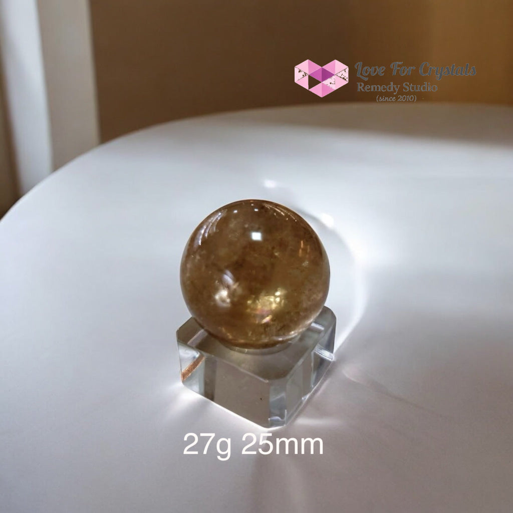Natural Citrine Sphere (AAAAA grade) Brazil (Pre-coded & activated) natural undyed unheated 27g 25mm Crystal spheres