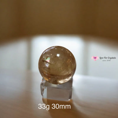 Natural Citrine Sphere (AAAAA grade) Brazil (Pre-coded & activated) natural undyed unheated 33g 30mm Crystal spheres