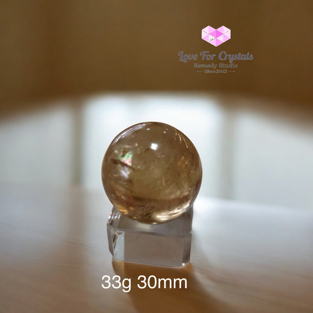 Natural Citrine Sphere (AAAAA grade) Brazil (Pre-coded & activated) natural undyed unheated 33g 30mm Crystal spheres
