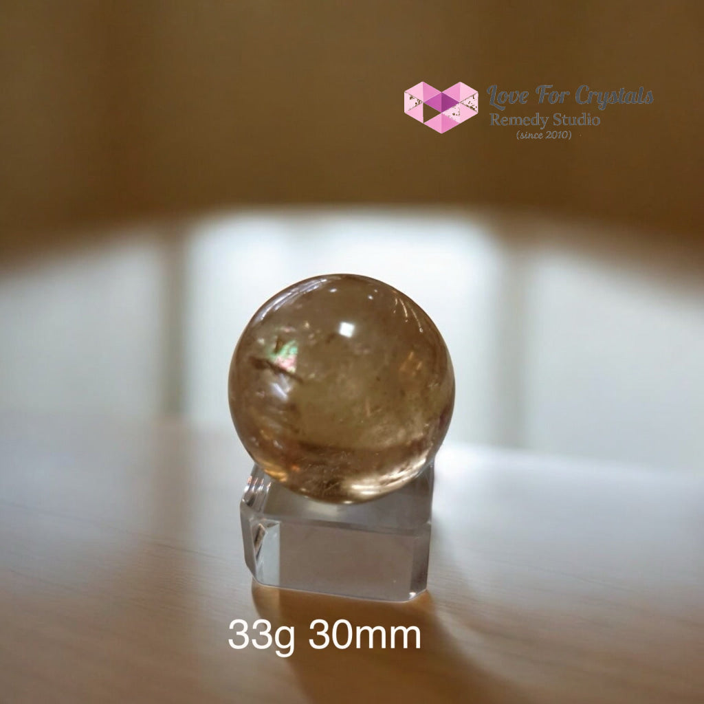 Natural Citrine Sphere (AAAAA grade) Brazil (Pre-coded & activated) natural undyed unheated 33g 30mm Crystal spheres