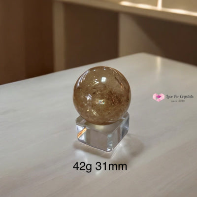 Natural Citrine Sphere (AAAAA grade) Brazil (Pre-coded & activated) natural undyed unheated 42g 31mm Crystal spheres