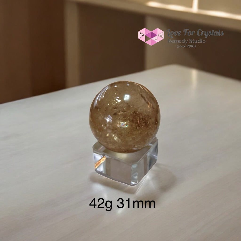 Natural Citrine Sphere (AAAAA grade) Brazil (Pre-coded & activated) natural undyed unheated 42g 31mm Crystal spheres