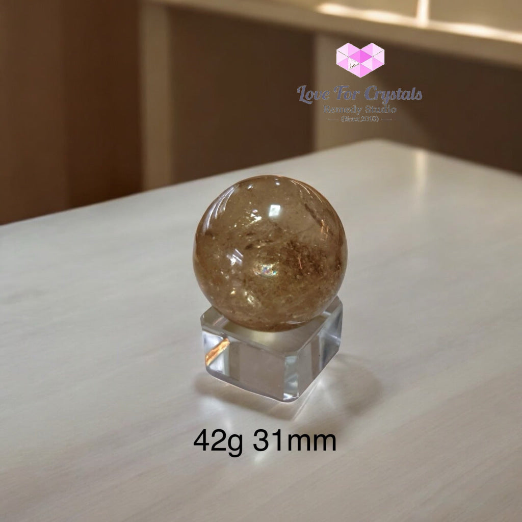 Natural Citrine Sphere (AAAAA grade) Brazil (Pre-coded & activated) natural undyed unheated 42g 31mm Crystal spheres