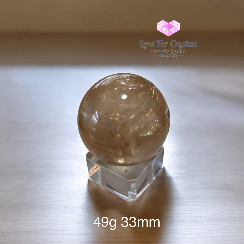 Natural Citrine Sphere (AAAAA grade) Brazil (Pre-coded & activated) natural undyed unheated 49g 33mm Crystal spheres