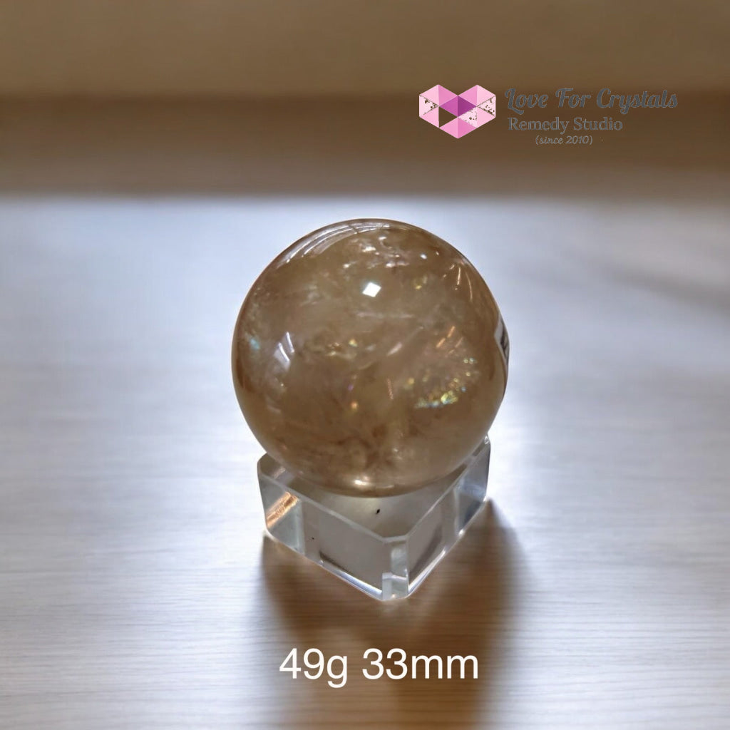 Natural Citrine Sphere (AAAAA grade) Brazil (Pre-coded & activated) natural undyed unheated 49g 33mm Crystal spheres