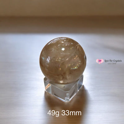 Natural Citrine Sphere (AAAAA grade) Brazil (Pre-coded & activated) natural undyed unheated 49g 33mm Crystal spheres