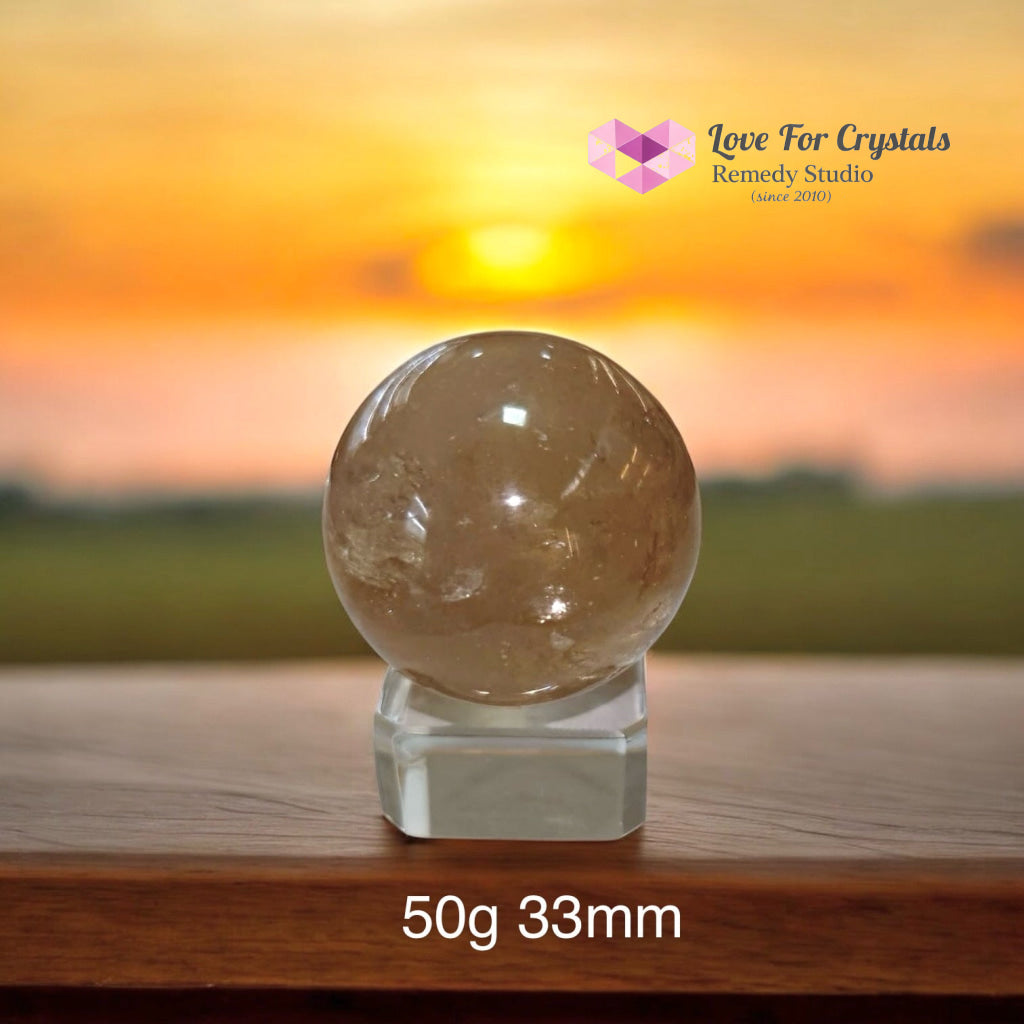 Natural Citrine Sphere (AAAAA grade) Brazil (Pre-coded & activated) natural undyed unheated 50g 33mm Crystal spheres