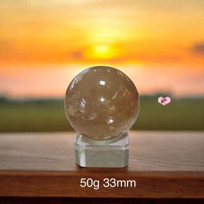 Natural Citrine Sphere (AAAAA grade) Brazil (Pre-coded & activated) natural undyed unheated 50g 33mm Crystal spheres