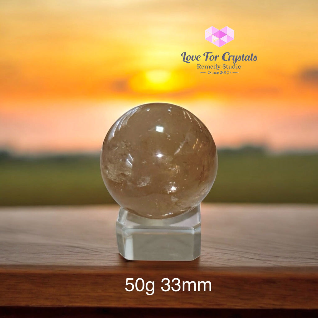 Natural Citrine Sphere (AAAAA grade) Brazil (Pre-coded & activated) natural undyed unheated 50g 33mm Crystal spheres
