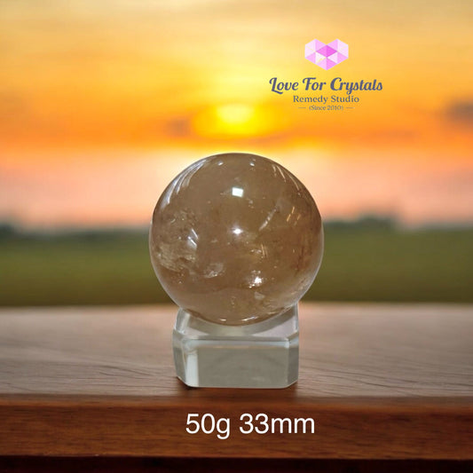 Natural Citrine Sphere (AAAAA grade) Brazil (Pre-coded & activated) natural undyed unheated 50g 33mm Crystal spheres