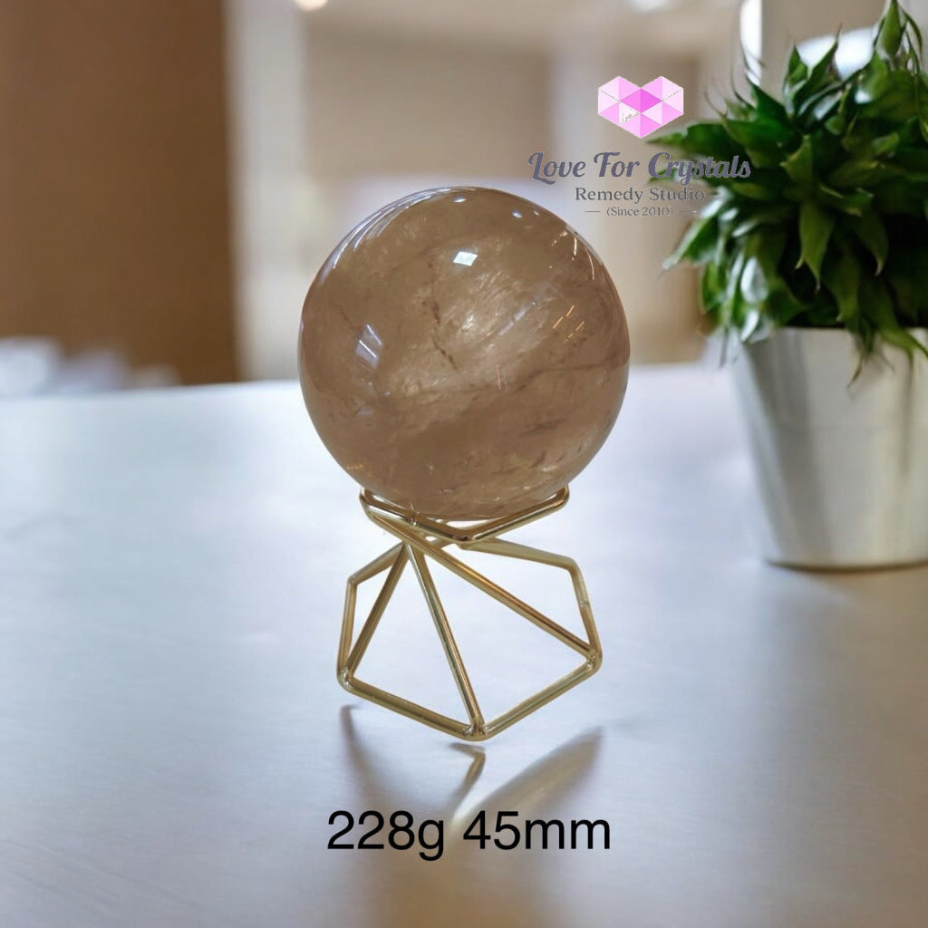 Natural Citrine Sphere with Geometric Stand (Brazil) AAAA GRADE (100% Natural unheated undyed) Pre-coded & Activated)