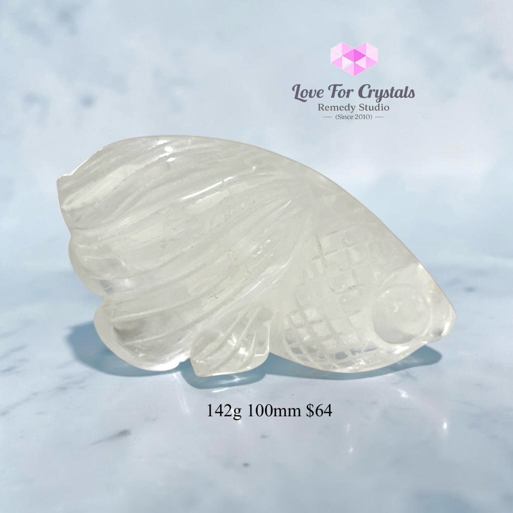 Natural Clear Quartz Goldfish Carving - 142g 100mm - Clear quartz