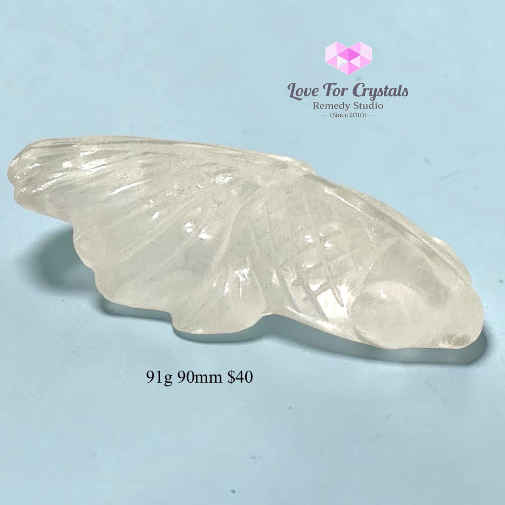 Natural Clear Quartz Goldfish Carving - 91g 90mm - Clear quartz