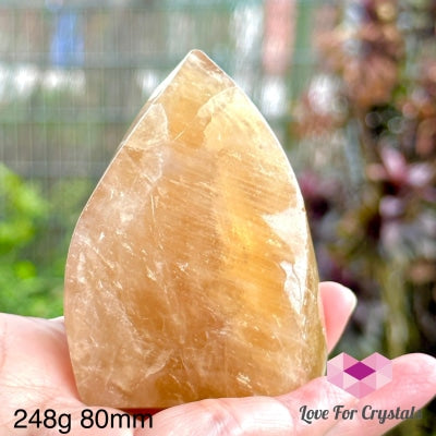 Natural Honey Citrine Flame (Brazil) 248G 80Mm Crystal Polished