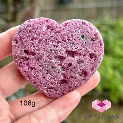 Natural Ruby Heart (Pakistan)With Stand 106G 50Mm Crystal Hearts