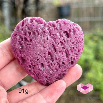 Natural Ruby Heart (Pakistan)With Stand 91G 50Mm Crystal Hearts
