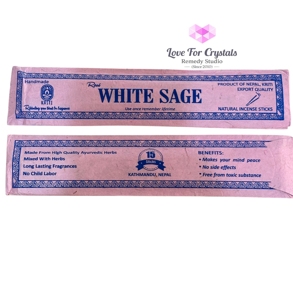 Nepal Handmade Incense Sticks (15 sticks per pack) White Sage Incense
