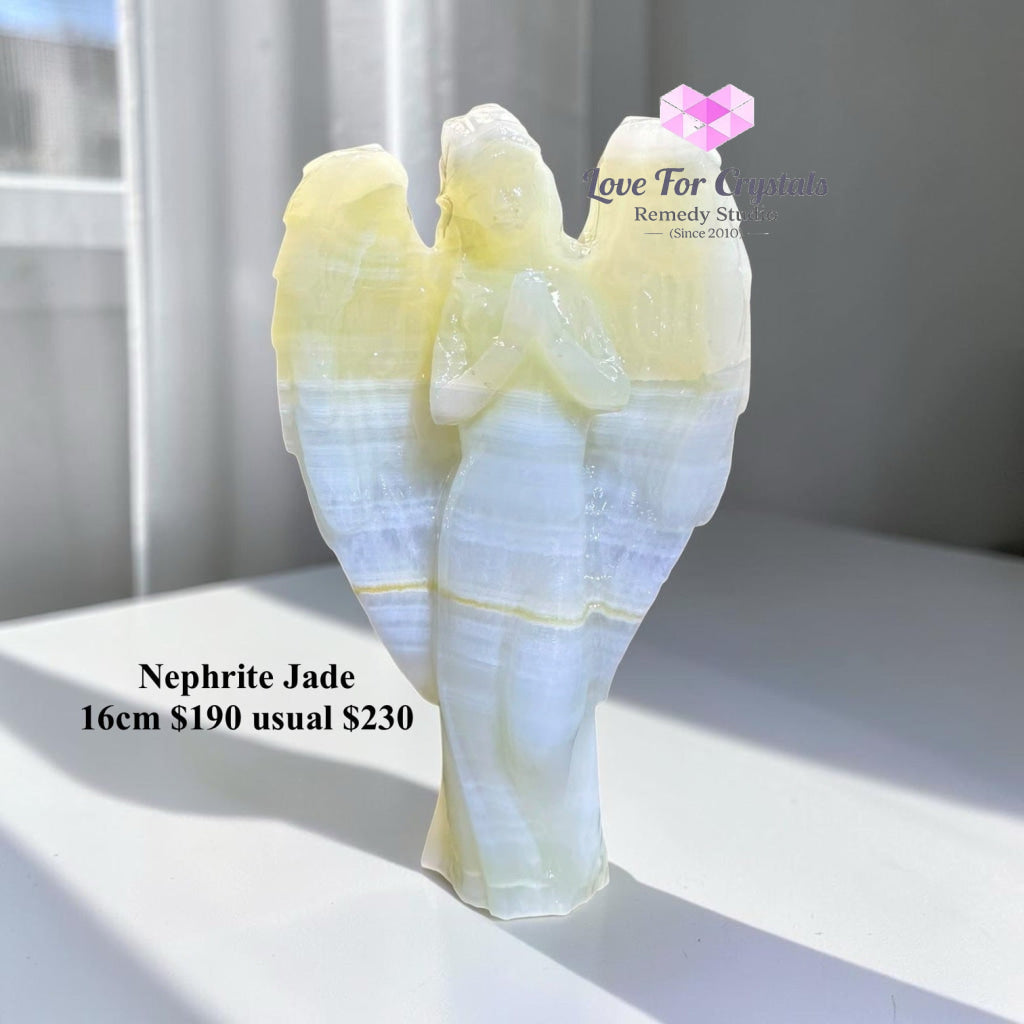 Nephrite Jade Carved Angel 16cm (Pre-order) - 16cm - Angel