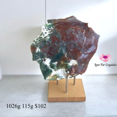 Ocean Jasper Raw (Magnetic Flow & Happiness PRE-ACTIVATED STONE) with Acrylic Stand 1026g 115g Large crystals