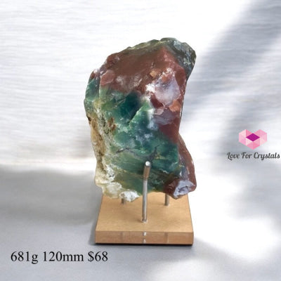 Ocean Jasper Raw (Magnetic Flow & Happiness PRE-ACTIVATED STONE) with Acrylic Stand 681g 120mm Large crystals