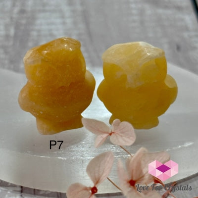 Owl Crystal Carved 1 (30Mm) Per Pair Photo 7 (Yellow Jade) Polished Crystal