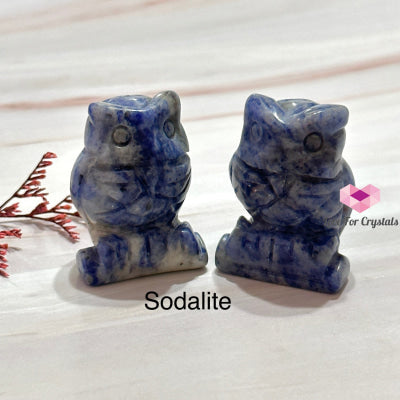 Owl Crystal Carved 1.5 Blue Sodalite (Per Pair)