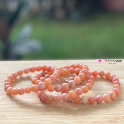 Peach Calcite 8Mm Crystal Bracelet