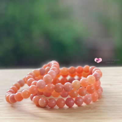 Peach Calcite 8Mm Crystal Bracelet